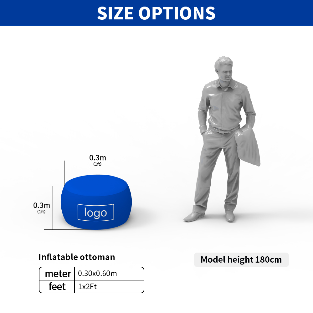 inflatable ottoman size