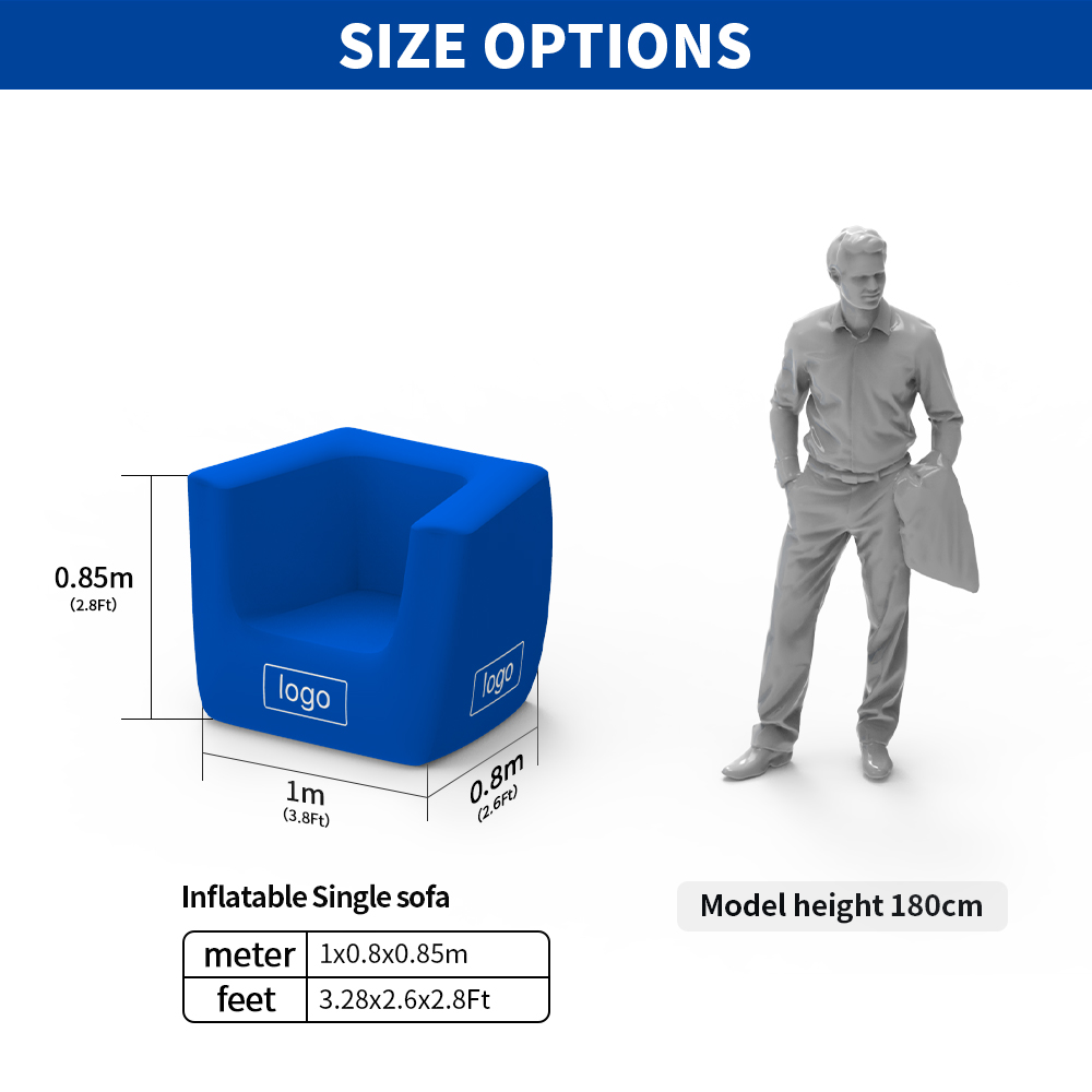 inflatable single sofa size